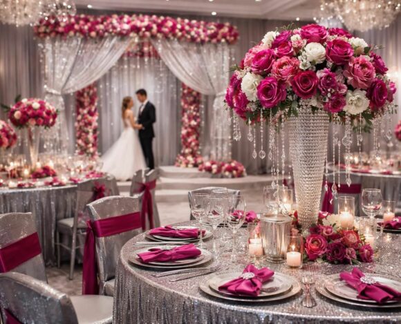 Argent + fuchsia (mariage) : équilibre matières et touches de lumière découvrez comment associer l'argent et le fuchsia dans votre mariage pour un équilibre parfait entre matières élégantes et touches lumineuses, créant une ambiance chic et vibrante.