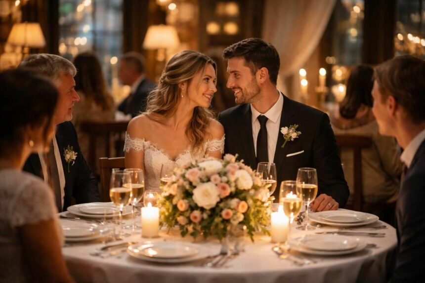 Célébration intime de mariage dans un restaurant organisez une célébration intime de mariage dans un cadre chaleureux et convivial d'un restaurant, idéal pour partager un moment unique avec vos proches.