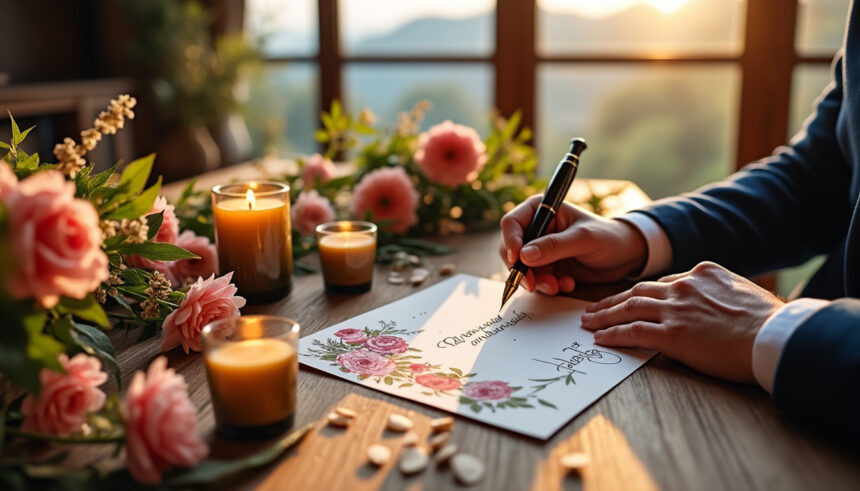 Comment écrire un texte d'anniversaire de mariage pour exprimer vos sentiments découvrez nos conseils pour écrire un texte d'anniversaire de mariage touchant et authentique. exprimez vos sentiments avec des mots sincères et rendez ce jour encore plus spécial pour votre couple.