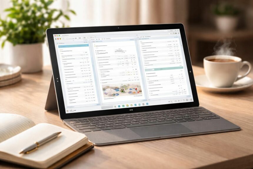 Contrats, factures, devis : dossier mariage complet sur tablette Windows Surface organisez votre mariage facilement avec un dossier complet sur tablette windows surface : contrats, factures, devis et bien plus pour gérer tous les aspects de votre événement.