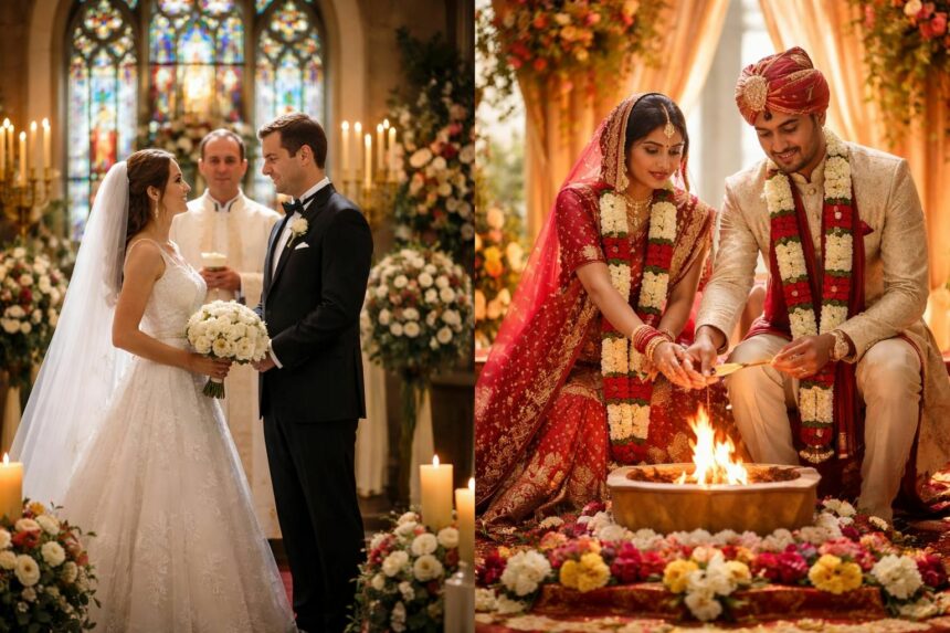 Exploration des traditions de mariage : du christianisme à l'hindouisme découvrez les traditions uniques des mariages à travers différentes cultures, du christianisme à l'hindouisme, et explorez leur richesse et leur signification.