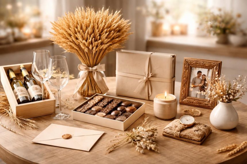 Idée cadeau pour les noces de froment : 10 selections uniques à découvrir découvrez 10 idées cadeaux uniques pour célébrer les noces de froment et surprenez votre moitié avec des présents originaux et mémorables.