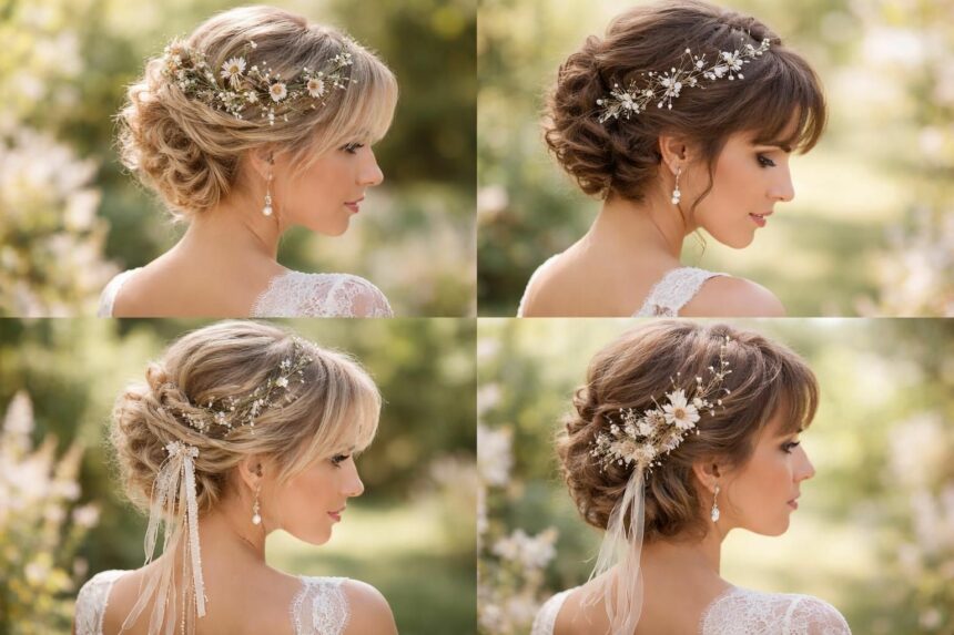 Idées de coiffures bohèmes pour cheveux courts de mariée découvrez nos idées de coiffures bohèmes élégantes et romantiques pour sublimer les cheveux courts de la mariée le jour j.