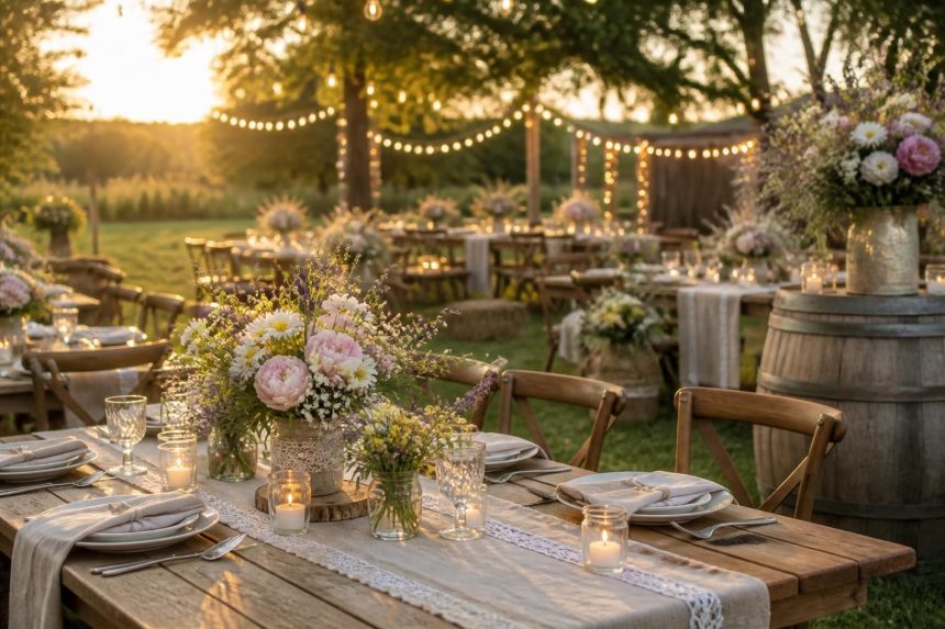 Les images de décoration de mariage champêtre qui vont vous inspirer pour votre grand jour découvrez des images de décoration de mariage champêtre pour inspirer votre grand jour avec un style naturel et romantique.