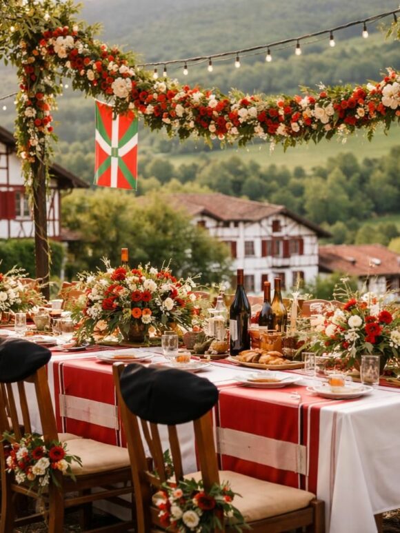 Mariage basque : inspirations déco, couleurs et traditions découvrez des idées déco, les couleurs typiques et les traditions authentiques pour un mariage basque inoubliable et plein de charme.
