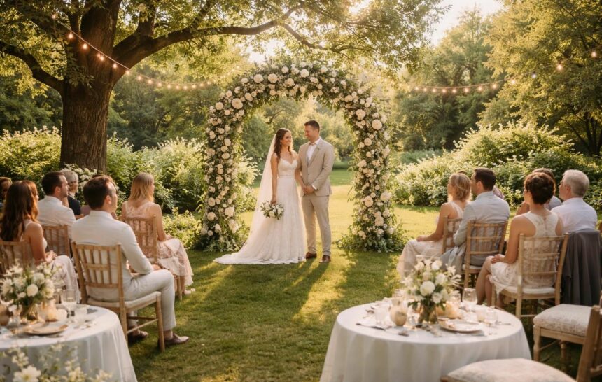 Mariage en plein air sous le thème intime de la garden-party découvrez comment organiser un mariage en plein air sous le thème intime de la garden-party, pour une célébration élégante et conviviale au cœur de la nature.