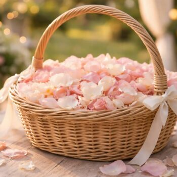 Panier de pétales pour cérémonie de mariage découvrez notre panier de pétales idéal pour une cérémonie de mariage romantique. parfait pour ajouter une touche d'élégance et de douceur à votre grand jour.