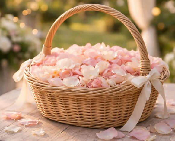 Panier de pétales pour cérémonie de mariage découvrez notre panier de pétales idéal pour une cérémonie de mariage romantique. parfait pour ajouter une touche d'élégance et de douceur à votre grand jour.