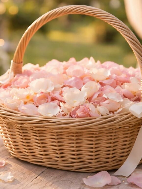 Panier de pétales pour cérémonie de mariage découvrez notre panier de pétales idéal pour une cérémonie de mariage romantique. parfait pour ajouter une touche d'élégance et de douceur à votre grand jour.