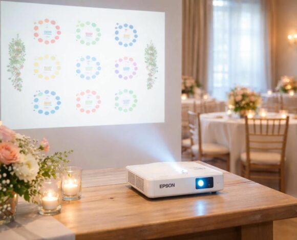 Plan de table mobile le jour J grâce au mini vidéoprojecteur Epson découvrez comment le mini vidéoprojecteur epson facilite l'installation d'un plan de table mobile et interactif pour un jour j réussi et mémorable.