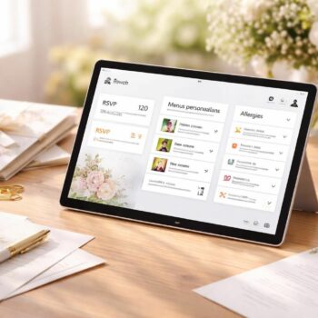 RSVP, menus et allergies des invités de mariage suivis sur tablette tactile Microsoft gérez facilement les rsvp, les menus et les allergies des invités de votre mariage grâce à une tablette tactile microsoft pour un événement parfaitement organisé.