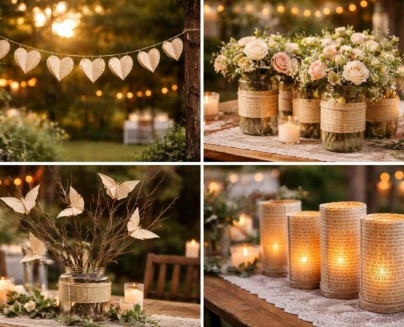 Transformez des pages de livre en décorations de mariage uniques : 4 astuces découvrez 4 astuces originales pour transformer des pages de livre en décorations de mariage uniques et personnalisées, apportant une touche littéraire et élégante à votre grand jour.