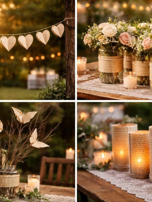 Transformez des pages de livre en décorations de mariage uniques : 4 astuces découvrez 4 astuces originales pour transformer des pages de livre en décorations de mariage uniques et personnalisées, apportant une touche littéraire et élégante à votre grand jour.