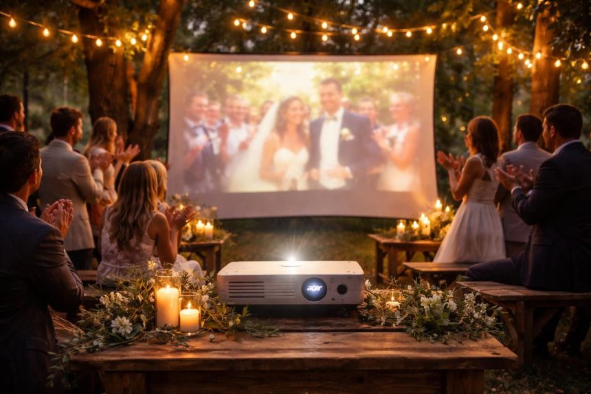 Vidéos surprises : projection au mariage avec mini vidéoprojecteur Acer découvrez comment créer une ambiance magique lors de votre mariage grâce à des vidéos surprises projetées avec un mini vidéoprojecteur acer, pour des moments inoubliables en famille et entre amis.