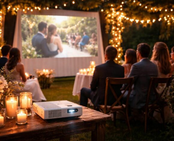Vidéos surprises : projection pendant le mariage avec mini vidéoprojecteur Epson découvrez comment organiser une projection de vidéos surprises lors de votre mariage grâce au mini vidéoprojecteur epson, pour des moments inoubliables et plein d'émotions.