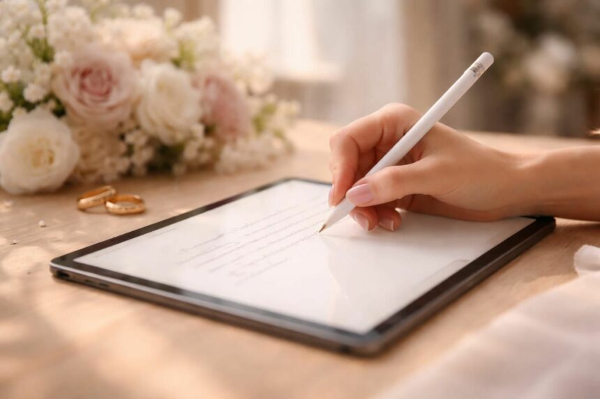 Vœux de mariage : écrire une version finale propre sur tablette tactile découvrez comment rédiger proprement vos vœux de mariage sur une tablette tactile grâce à nos conseils pratiques et astuces pour une version finale parfaite.