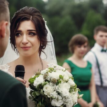 Beautiful couple at wedding ceremony