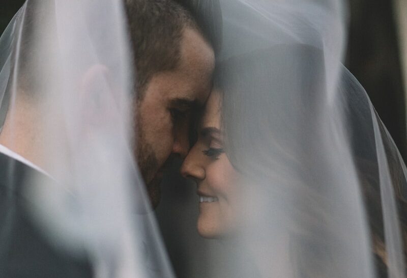 woman touching chest of man